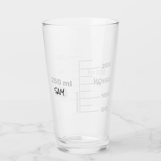 Science Lab Beaker Personlig Drinking Glass Glaskopp (Framsida)