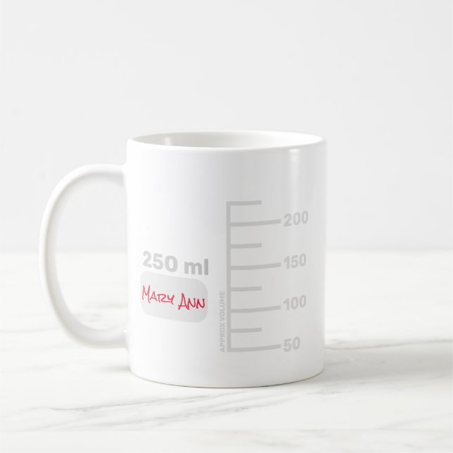 Science Lab Beaker Personlig Large Label Mugg (Vänster)