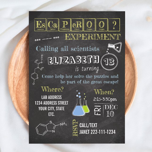 Science Lab Escape Room Inbjudan (Skapare uppladdad)