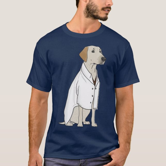 Science lab Labrador Retriever in a lab coat frien T Shirt (Framsida)