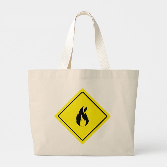 Science Lab Safety Sign Jumbo Tote Bag Tygkasse (Baksida)