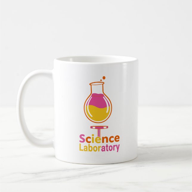 Science Laboratory Flask - Colorful Chemistry Expe Kaffemugg (Vänster)