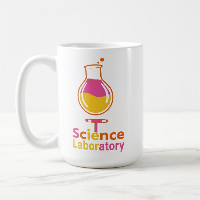 Science Laboratory Flask - Colorful Chemistry Expe Kaffemugg (Vänster)