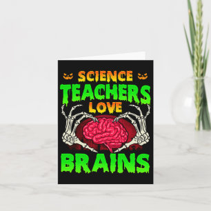 Science lärare älskar hjärnor Skelett Hand Hjärta Kort