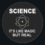 Science Like Magic But Real Runt Klistermärke<br><div class="desc">Great shirt for those who love science as a teacher or student. Whether it's chemistry,  biology,  physics,  chemistry,  or math,  Retro vintage sunset unique style design for people who love Science teacher,  student,  scientist,  physics,  chemistry,  biology.</div>