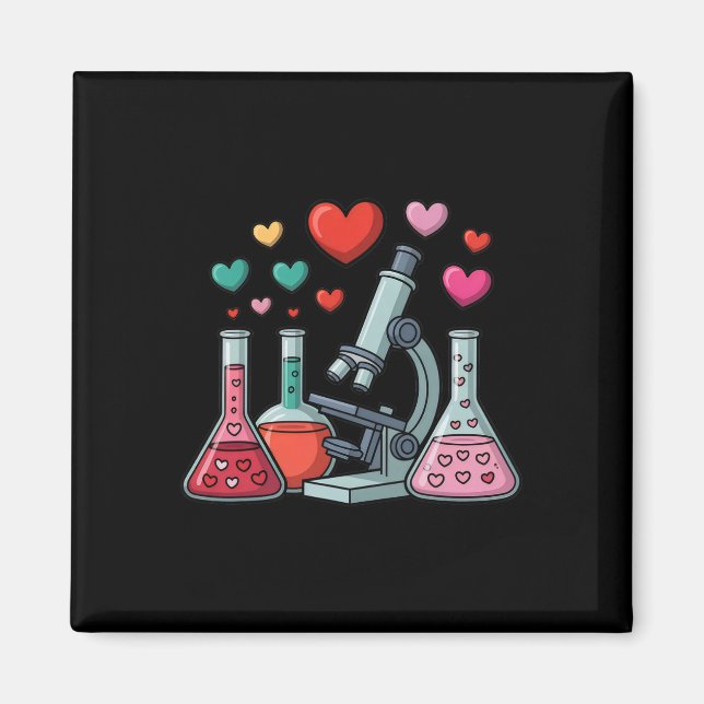 Science Love Hearts Stem Teacher Valentine  Magnet (Framsidan)