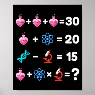 Science Math Gåta Alla Hjärtans Dag Kemi Biologi L Poster