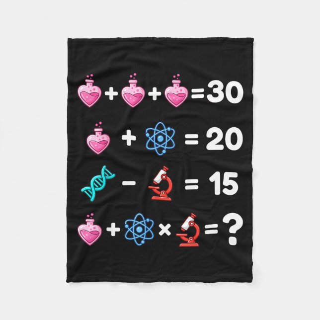 Science Math Riddle Valentine Chemistry Biology Kä Fleecefilt (Framsidan)