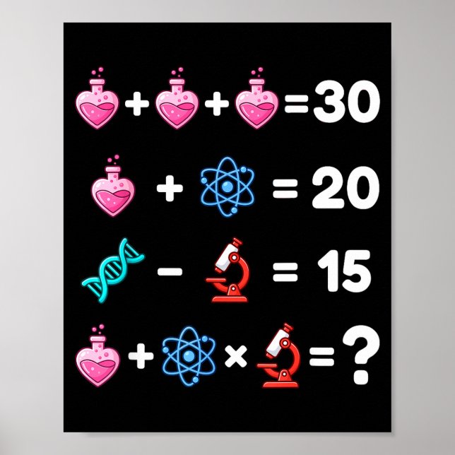 Science Math Riddle Valentine Chemistry Biology Lo Poster (Framsidan)