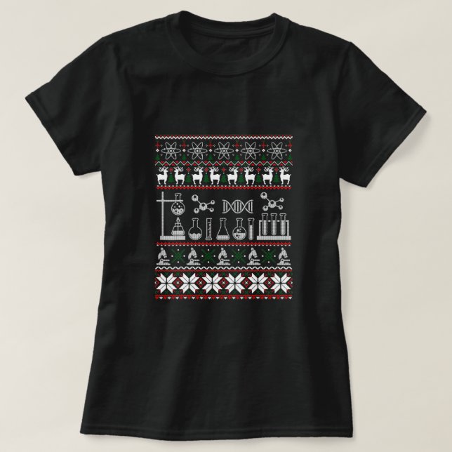 Science Medical Lab Ugly jul Sweater Chemist T Shirt (Design framsida)