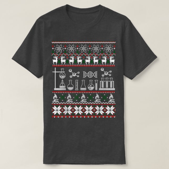Science Medical Lab Ugly jul Sweater Chemist T Shirt (Design framsida)