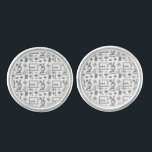 Science Mönster Cufflinks<br><div class="desc">En roligt vektor mönster för människor som forskar i kärlek. Mönster har ett kemiexperiment, en kompass för geografi, matematiska symboler, en text bok, ett mikroskop för biologi och ett fysikexperiment. Du kan ändra bakgrunden färg till kostym efter behov.</div>
