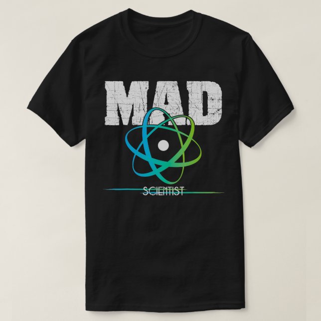 Science Nerd Geek Mad Scientist Atom Design T Shirt (Design framsida)