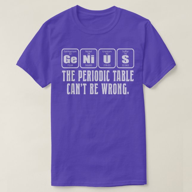 Science Nerd Genius Periodic Bord Pun 2092 T Shirt (Design framsida)