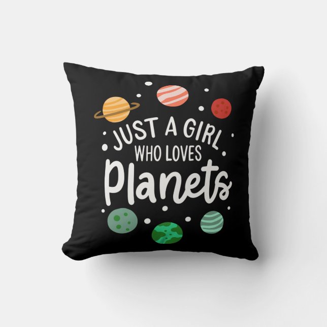 Science Nerd Rymden Girl som Kärlek Planets Kudde (Framsida)