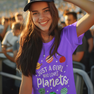 Science Nerd Rymden Girl som Kärlek Planets T Shirt