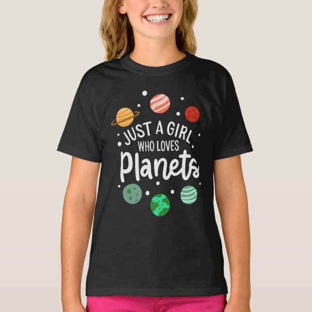 Science Nerd Rymden Girl som Kärlek Planets T Shirt (Framsida)