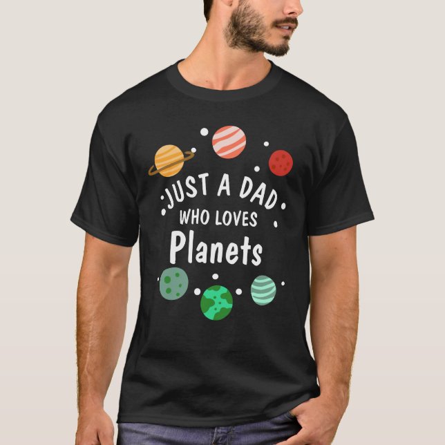 Science Nerd Rymden Pappa WHO Kärlek Planets T Shirt (Framsida)