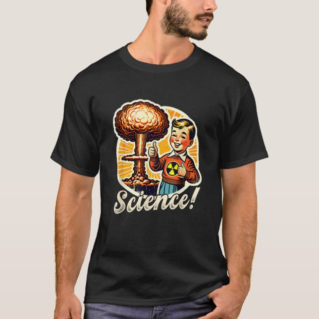 Science Nuclear Bomb Explosion Retro Funny T Shirt (Framsida)