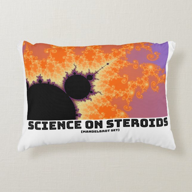 Science on Steroids Mandelbrot Fractal Prydnadskudde (Framsidan)