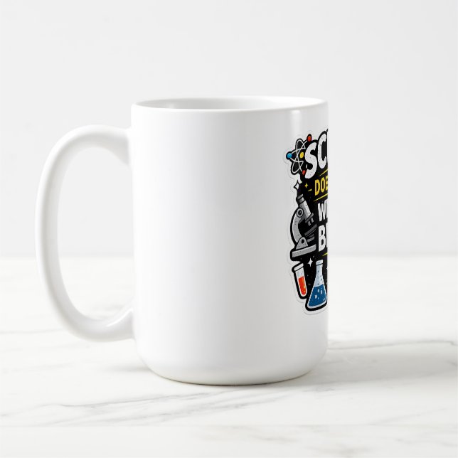 Science Over Belief – Funny Science Quote Design Kaffemugg (Vänster)