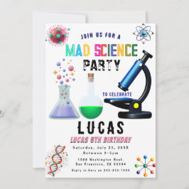 Science Party Birthday bjudande Inbjudningar