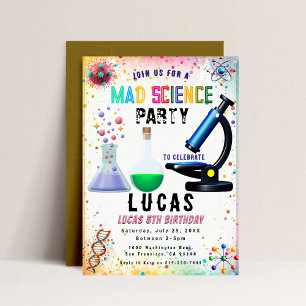 Science Party Birthday bjudande Inbjudningar
