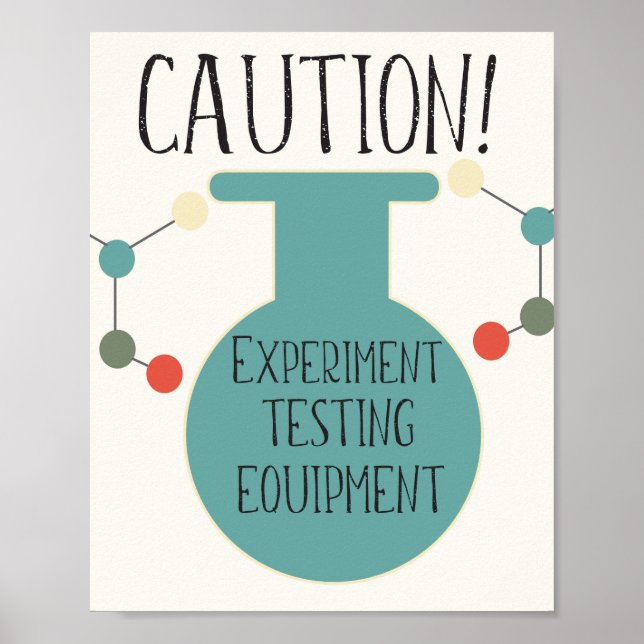 Science Party Laboratory Chemistry Fair Birthday Poster (Framsidan)