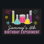 Science Party Sign in Rosa Poster<br><div class="desc">Tjejen party poster,  perfekt för dina små forskares nästa födelsedagsexperiment.</div>
