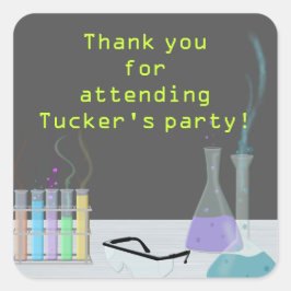 Science Party Stickers Fyrkantigt Klistermärke