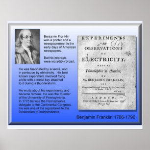 Science Physics Electricity Benjamin Franklin Poster