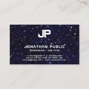 Science Physics Space Universe Monogram Plain Visitkort