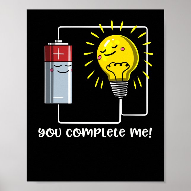 Science Physics you Complete Me Funny Joke Poster (Framsidan)