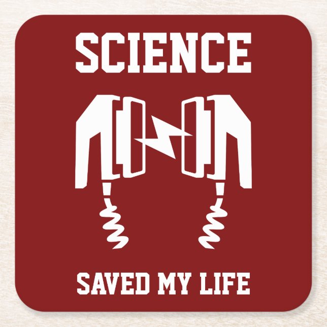 Science räddade mitt liv underlägg papper kvadrat (Framsidan)