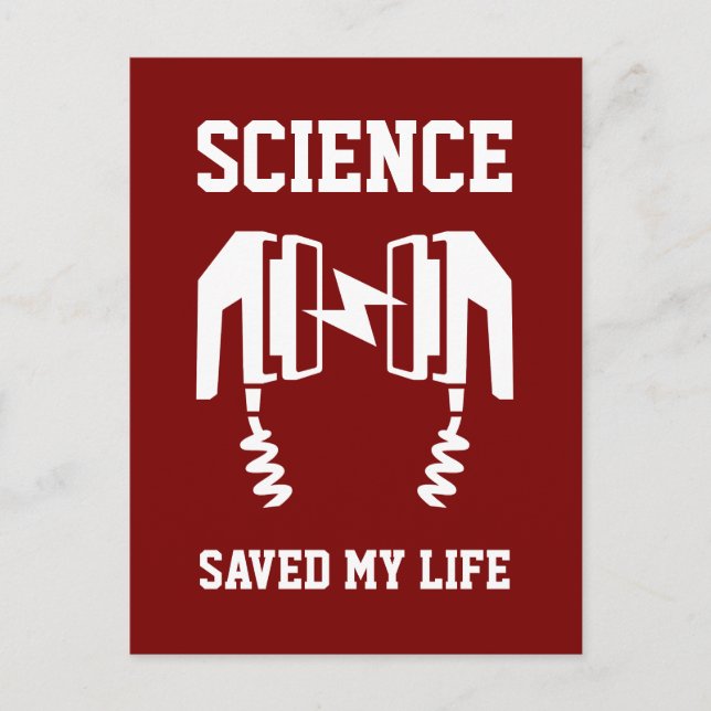 Science räddade mitt liv vykort (Framsida)