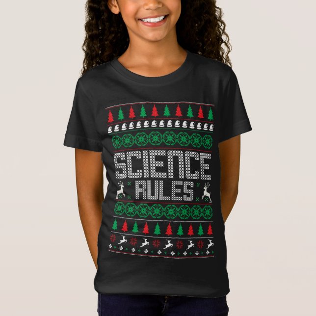 Science Regler Ugly jul Finny Sweater Scienti T Shirt (Framsida)