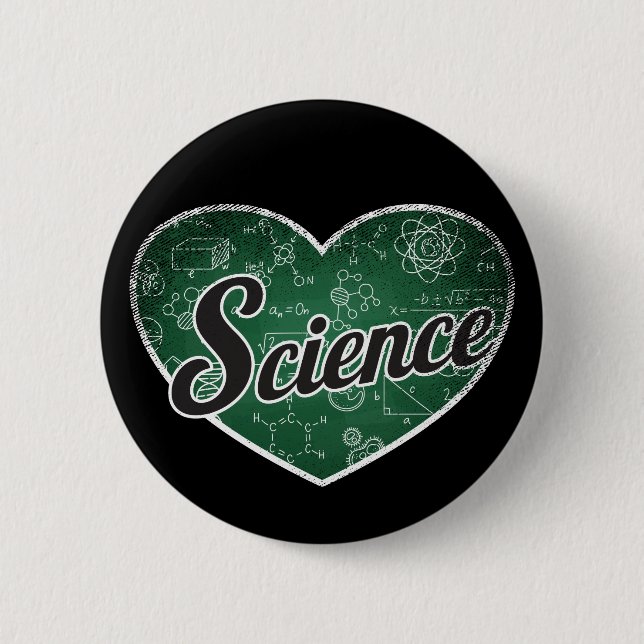 Science Retro Heart Blackboard Kärlek Knapp (Framsida)