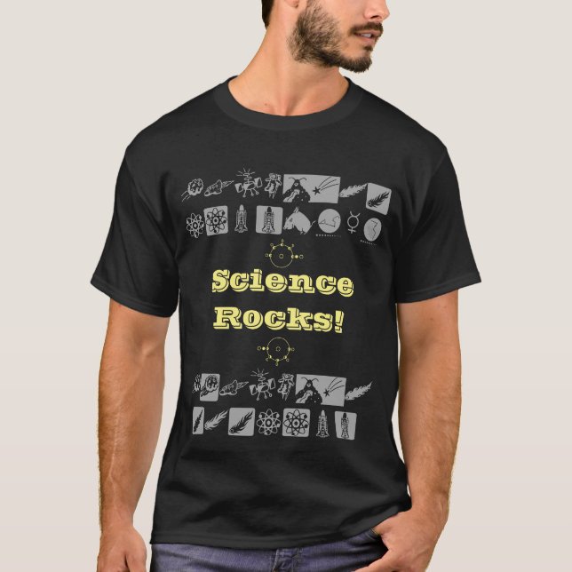 Science Roks Påstående Graphic Design Typography T-shirt (Framsida)