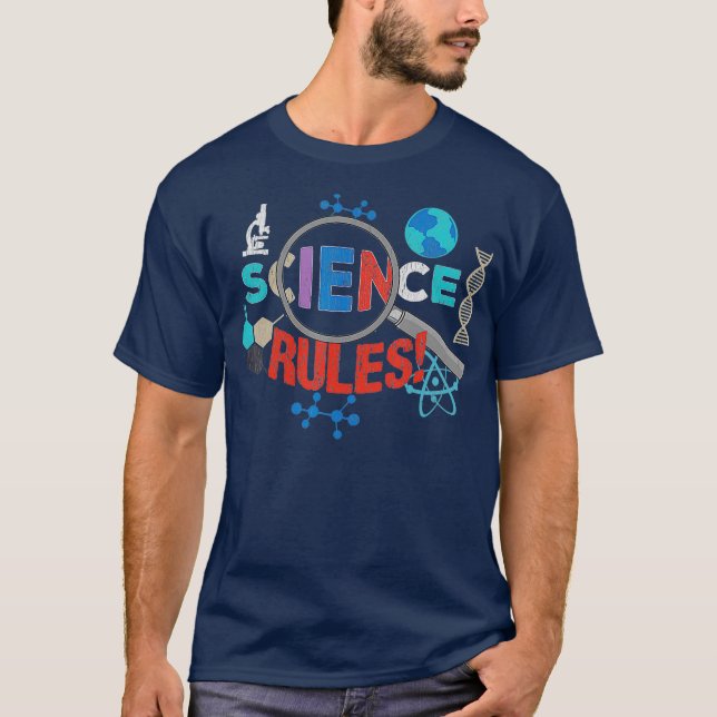 Science Rule Vintage Stil Graphics T Shirt (Framsida)
