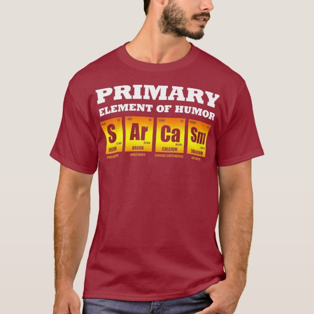 Science Sarcasm S Ar Ca Sm Primary Inslag of T Shirt (Framsida)