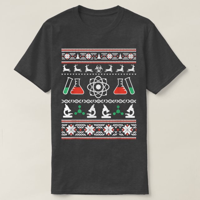Science Scientist Ugly Sweater Funny Christmas  T Shirt (Design framsida)