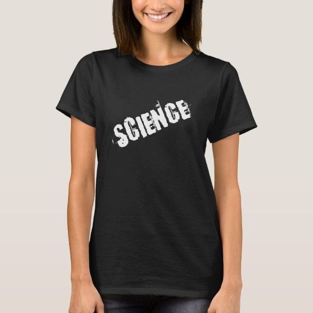 Science Slanted Distressed Text T Shirt (Framsida)