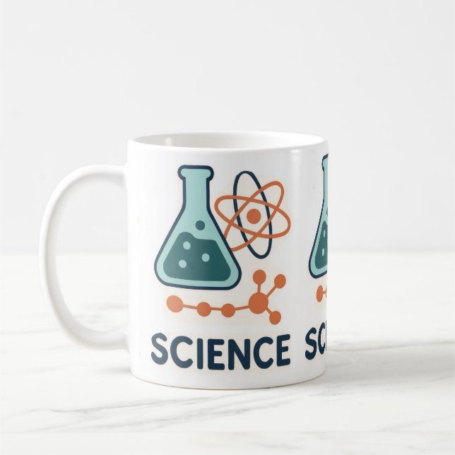 Science Subjekt Sticker - kolv, molekyler och atom Kaffemugg (Vänster)