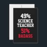 Science Teacher Badass-kort Kort<br><div class="desc">Roligt och fantastiskt födelsedagspresent för mors dag,  faders dag,  jul,  till mamma,  pappa,  älskare,  man och hustru</div>
