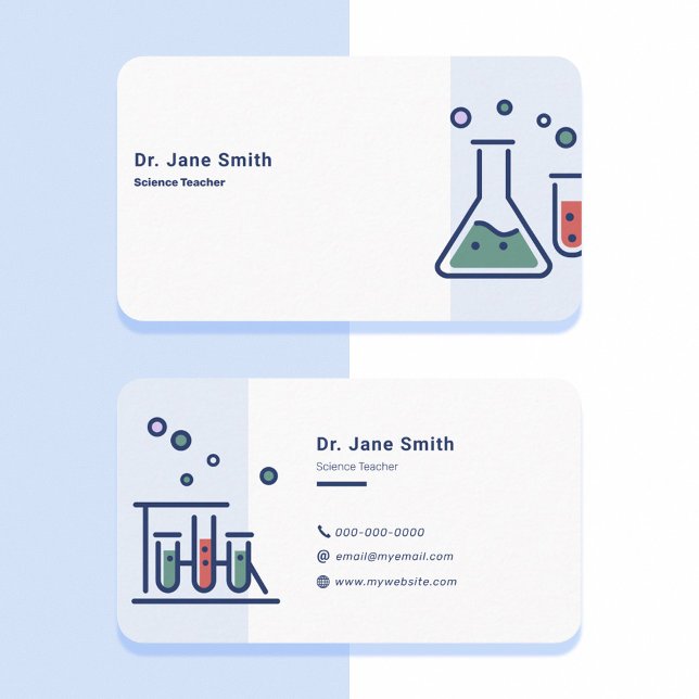 Science Teacher Blue Visitkort (Science Teacher Blue Business Card)