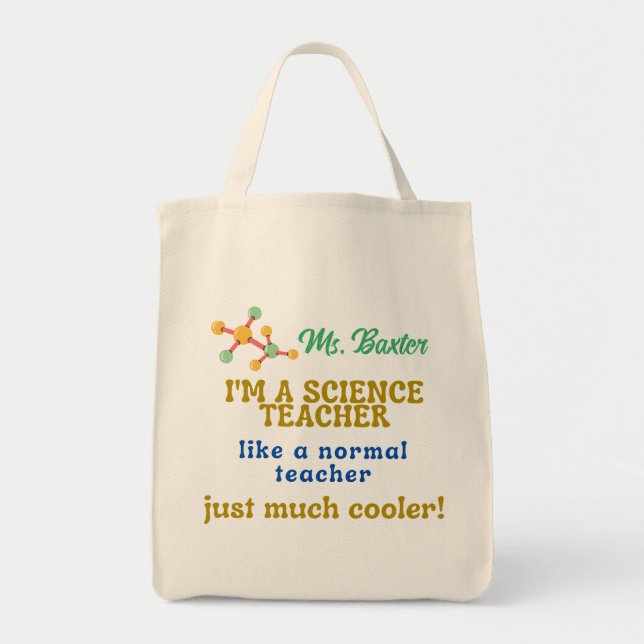 Science Teacher Canvas Tote Tygkasse (Framsidan)