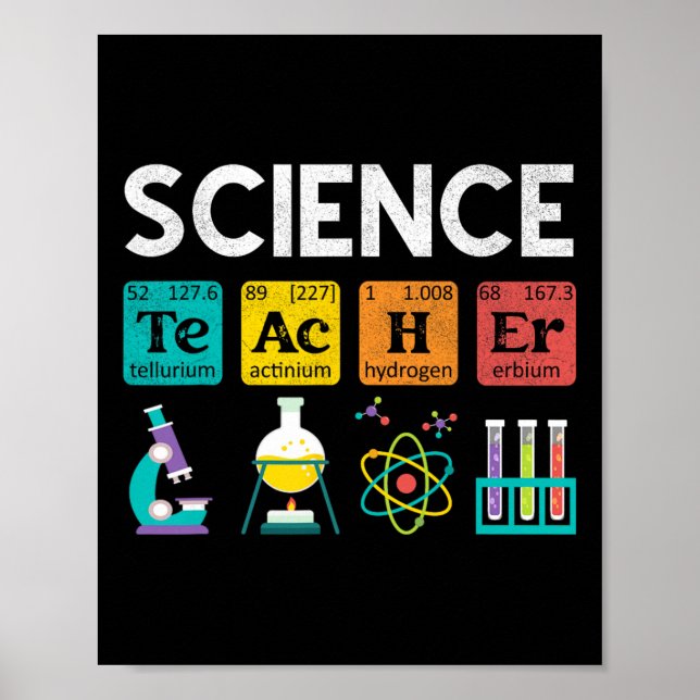 Science Teacher Chemistry Biology Physics Teacher  Poster (Framsidan)