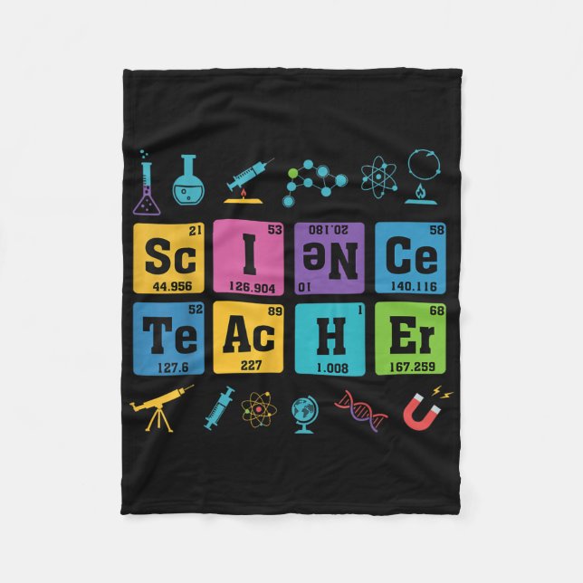 Science Teacher Chemistry Inslag Periodic Bord Fleecefilt (Framsidan)