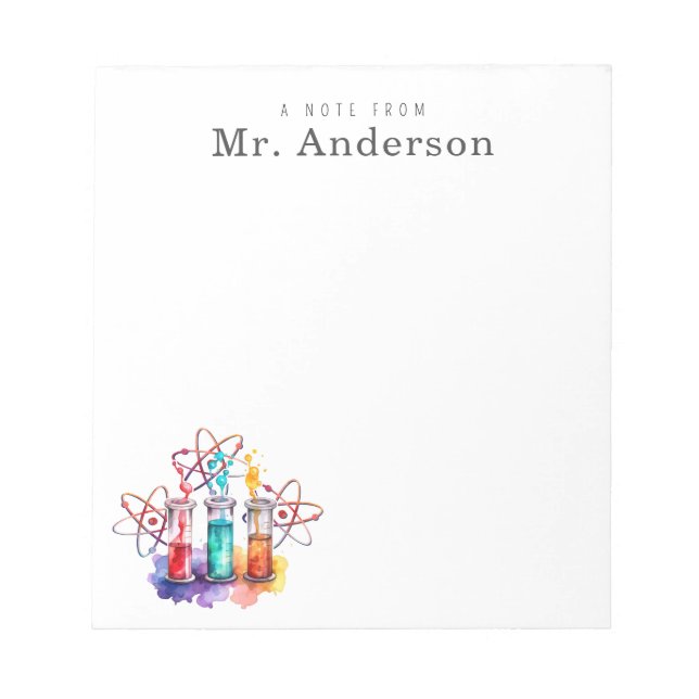 Science Teacher Chemistry Test Tubes Anteckningsblock (Framsida)