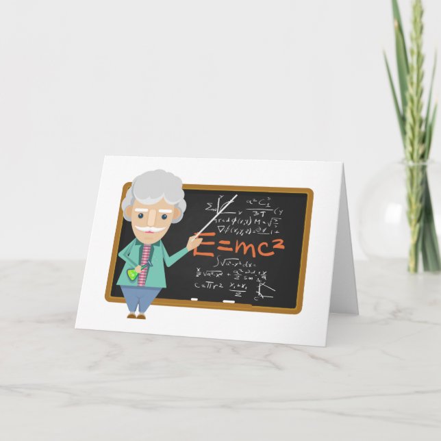 Science Teacher EMC2 Formel Kort (Framsida)